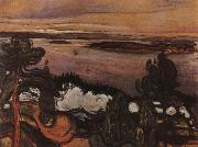 Edvard Munch Smoke of train oil painting